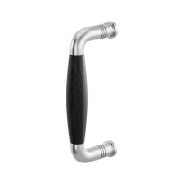 Deurgreep jaren 30 Ika RVS geborsteld met ebbenhout 157x62mm