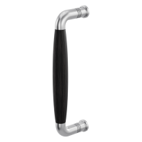 Deurgreep jaren 30 Ika RVS geborsteld met ebbenhout 207x63mm