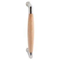 Deurgreep ton model Ika RVS gepolijst met beukenhout 157x62mm