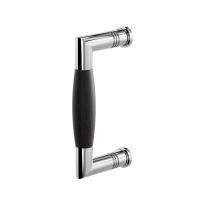 Deurgreep ton model Ika RVS gepolijst met ebbenhout 130x60mm