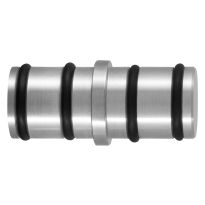 GPF0587.09 koppelstuk ronde rail t.b.v. schuifdeursysteem RVS
