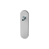 GPF1100.10 kortschild afgerond RVS geborsteld met vastgelaste knopvastzetter