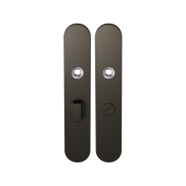 GPF1120.A1 langschild afgerond WC57/5 grote knop Dark blend