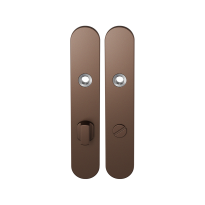 GPF1120.A2 langschild afgerond WC72/8 grote knop Bronze blend