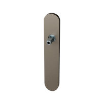 GPF1120.A3 langschild afgerond Mocca blend met vastgelaste knopvastzetter
