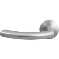 GPF2025.09-00L/R RVS deurkruk Hoki op ronde rozet, links-/ rechtswijzend