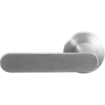 GPF2095.09/49-00 links-/rechtswijzend RVS geborsteld/RVS gepolijst deurkruk Knipo duo op ronde rozet