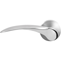 GPF3037.09/49-00L linkswijzend RVS geborsteld/RVS gepolijst deurkruk Kai duo op ronde rozet