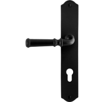 GPF6220.60L/R smeedijzer zwarte deurkruk Meri op schild PC72 238x41x4mm, links-/rechtswijzend