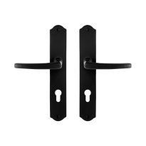 GPF6230.60 smeedijzer zwarte deurkruk Eno op schild PC72, 238x41x4mm