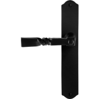 GPF6245.60L/R smeedijzer zwarte deurkruk Nokka op schild blind 238x41x4mm, links-/rechtswijzend