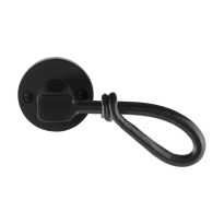 GPF6255.60-00R smeedijzer zwarte deurkruk Sula op ronde rozet, rechtswijzend