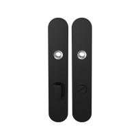 GPF8100.20 langschild afgerond WC72/8 grote knop zwart