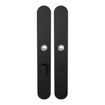 GPF8100.70 langschild XL afgerond WC63/8 grote knop zwart
