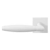 GPF8268.02L witte deurkruk Ika XL op vierkante rozet, linkswijzend