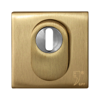 GPF9387.P4.I199 vierkant veiligheidsbuitenrozet PVD mat messing met kerntrekbeveiliging