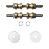 GPF996962DB22 glasdeur bevestigingsset t.b.v grepen met dubbelzijdige bevestiging witte rozet 22x2mm