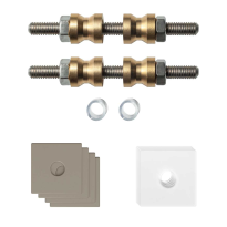 GPF9970A3DB24 glasdeur bevestigingsset t.b.v grepen met dubbelzijdige bevestiging Mocca blend rozet 24x24x2mm