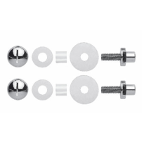 Kit 4 bevestiging enkelzijdig door de deur t.b.v. glazen deuren, antiek chrome