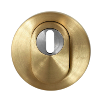 Ronde Veiligheidsbuitenrozet PVD Mat Messing met Kerntrekbeveiliging GPF9392.P4.O199