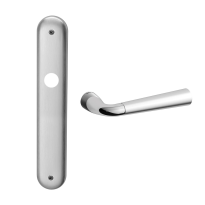 S100 Start deurkruk op langschild PC72, chrome/satinchrome
