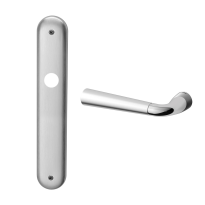 S100L Start deurkruk op langschild linkswijzend, chrome/satinchrome