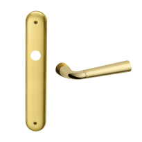 S90 Special deurkruk op langschild WC55/8, messing gepolijst/satinmessing