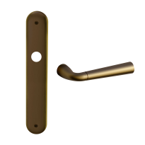 S90 Special deurkruk op langschild WC63/8, matbrons