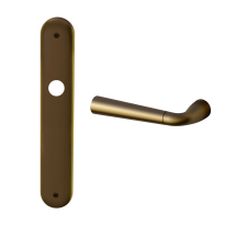 S90L Special deurkruk op langschild PC55 linkswijzend, matbrons