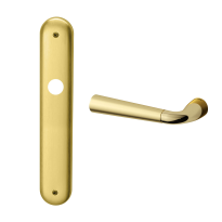 S90L Special deurkruk op langschild PC92 linkswijzend, messing gepolijst/satinmessing