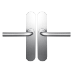 BLA100 RVS Geborsteld L-Model 19mm Deurkruk op Schild afgerond