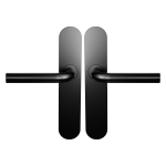 BLA100 Zwart egaal L-Model 19mm Deurkruk op Schild Afgerond
