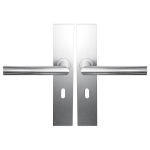 BLA115 RVS mat L-haaks model 19mm deurkruk op schild BB56 rechthoekig 