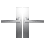 BLA115 RVS mat L-haaks model 19mm deurkruk op schild rechthoekig