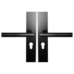 BLA115 zwart egaal L-haaks model 19mm deurkruk op Schild Rechthoekig PC55