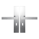 BLA138 RVS Geborsteld Deurkruk op Schild Rechthoekig BB56