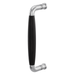 Deurgreep jaren 30 Ika RVS geborsteld met ebbenhout 207x63mm
