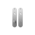 GPF1100.12 plaatschild afgerond WC72/8 grote knop RVS geborsteld