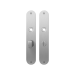 GPF1100.21 plaatschild afgerond WC57/5 grote knop RVS geborsteld