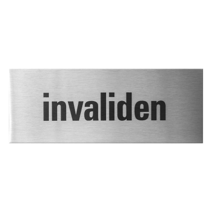RVS deurbordje 'Invaliden' 50x130x1 mm
