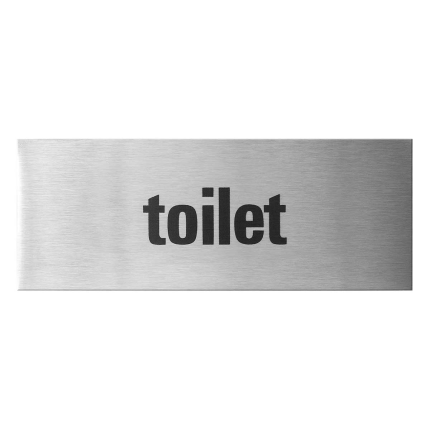 RVS deurbordje 'Toilet' 50x130x1 mm