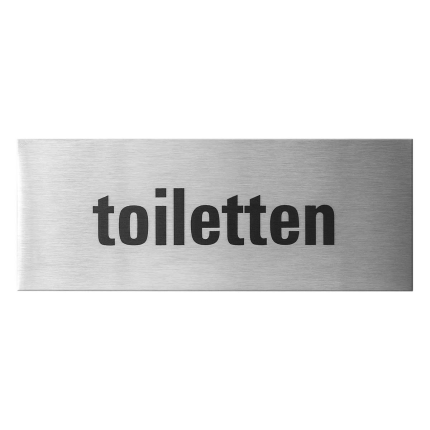 RVS deurbordje 'Toiletten' 50x130x1 mm