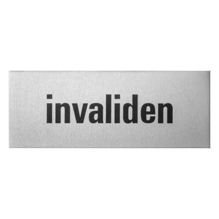 Alu. deurbord 'Invaliden' 50x130x0,5 mm