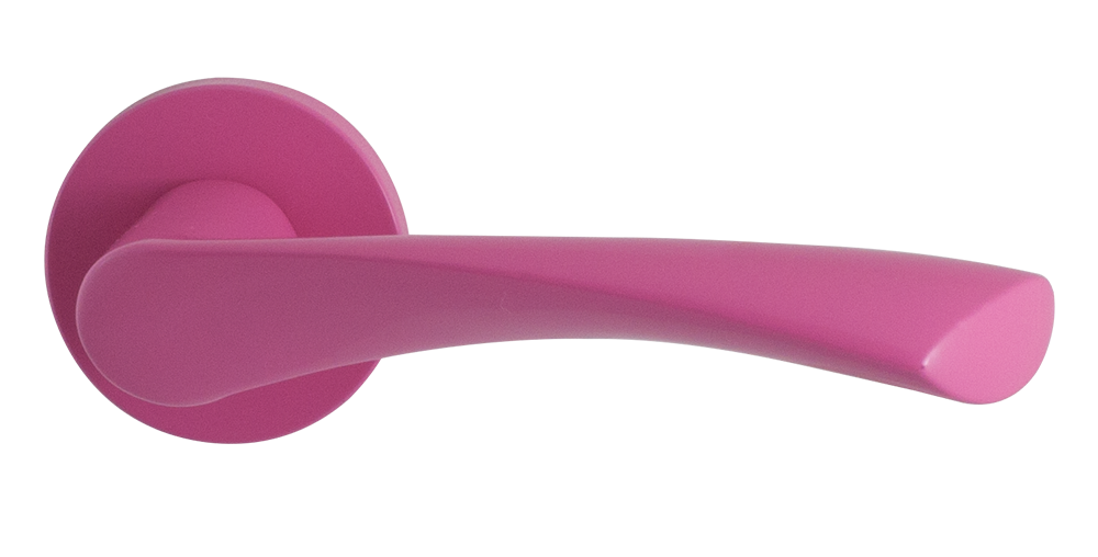 GPF roze deurkruk op ronde rozet