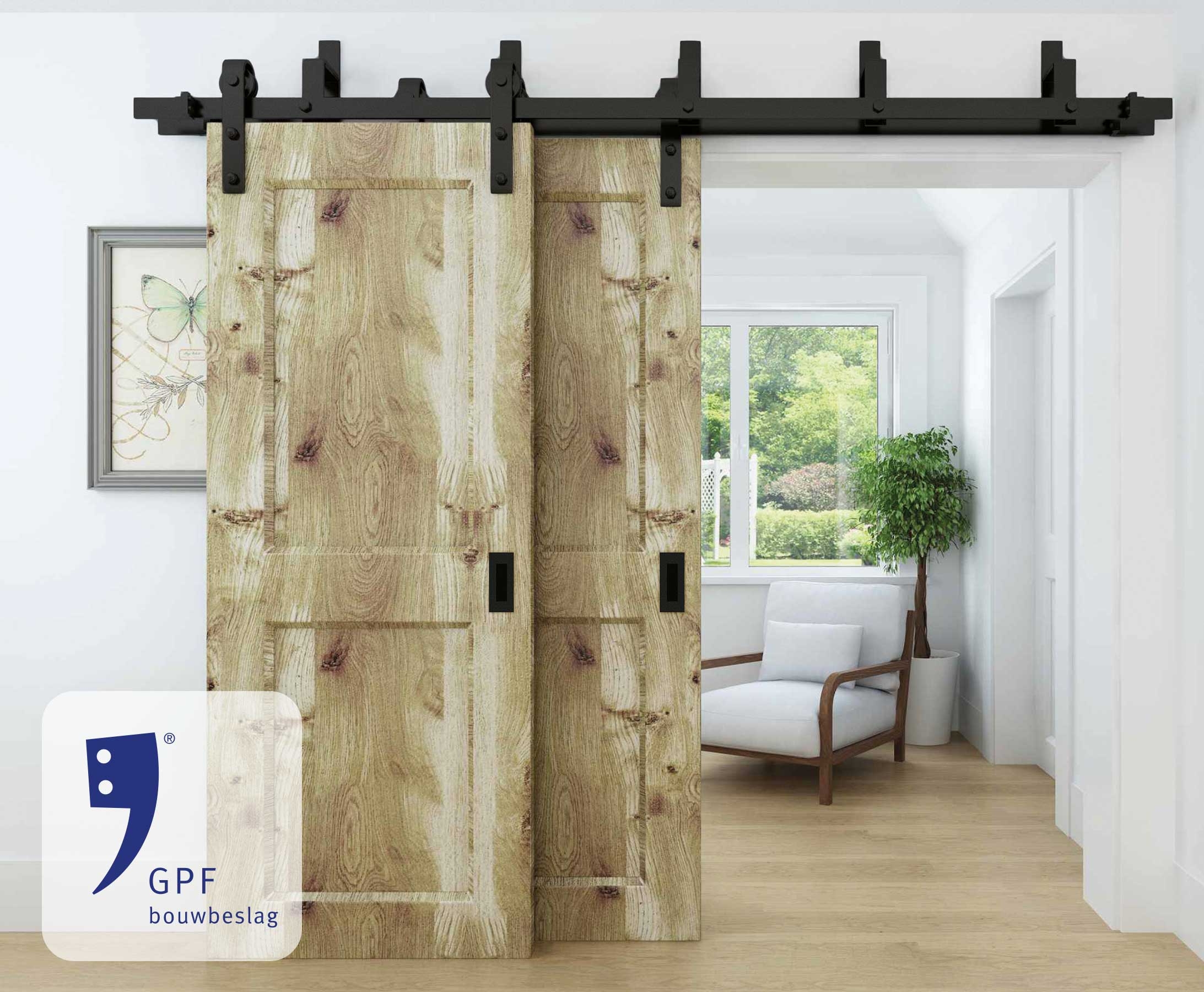 GPF Dubbel Schuifdeursysteem in zwart